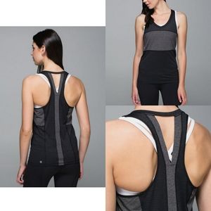 lululemon athletica Black and Gray Layered Racerback Tank Top